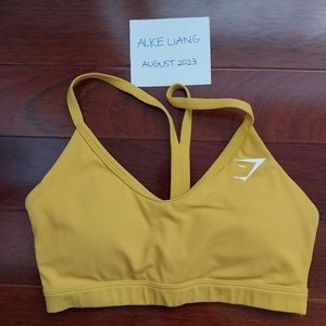 gymshark yellow v neck training bra